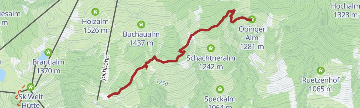 Route map: 299 | Gseng - Verbindung Sun Trail
